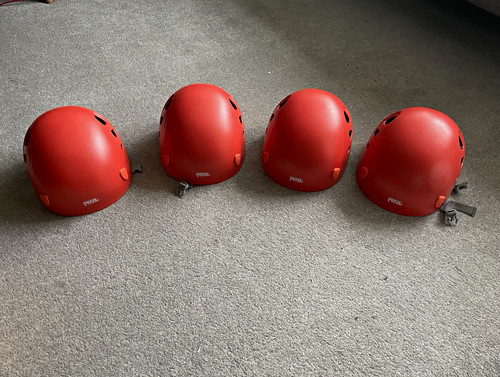 Petzl red climbing helmet with - petzl,